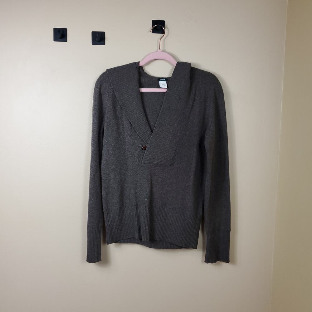 J Crew Wool Cashmere Sweater with Hood in Taupe Size S